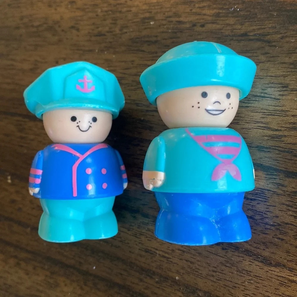 Vintage Shelcore Little People Figures Sailor and Captain